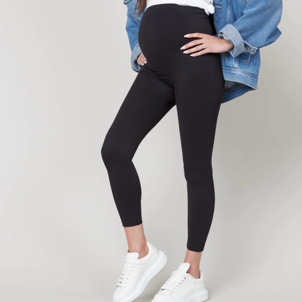 NEW!  SPANX EcoCare Mama Seamless Leggings - SMALL - black